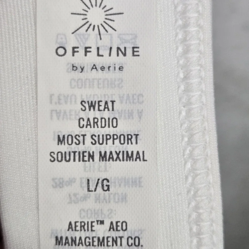 OFFLINE By Aerie Women Sports Bra Large White SWEAT CARDIO Wireless‎